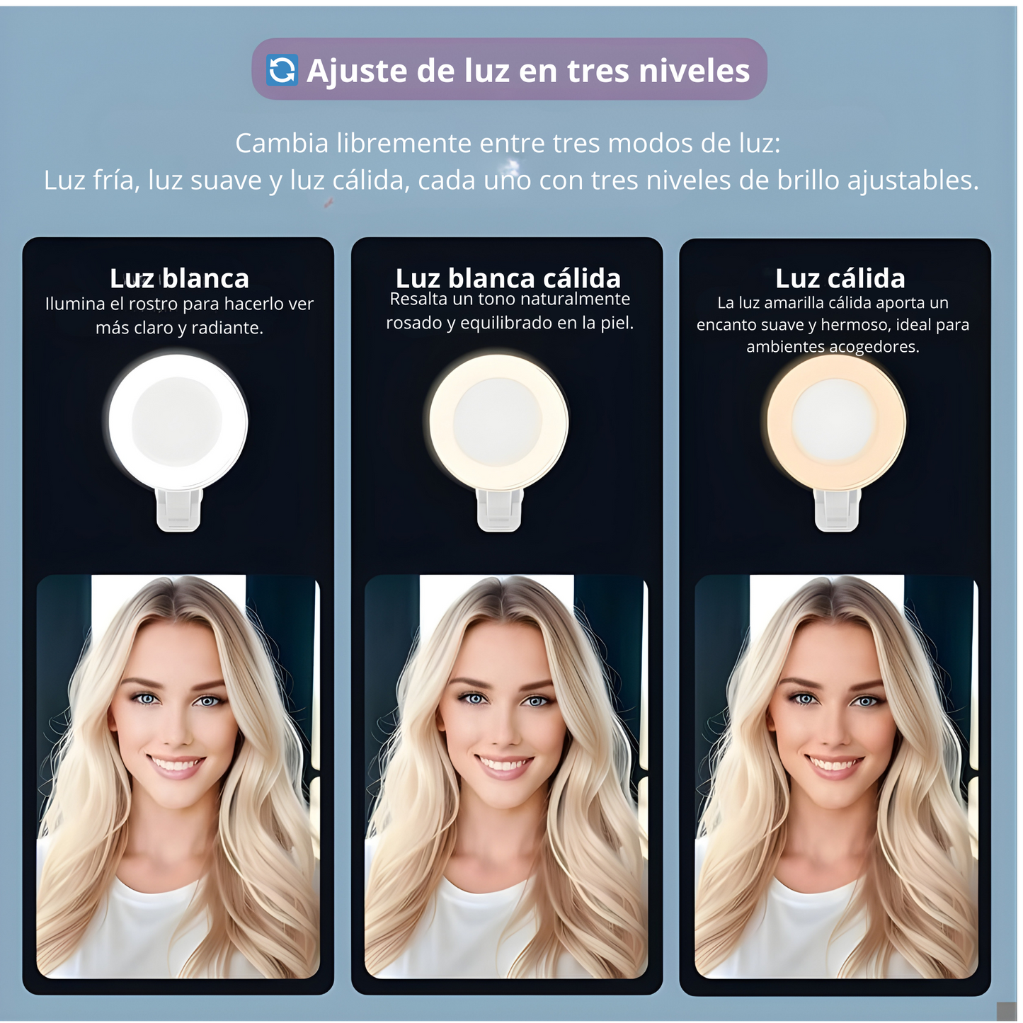 Aro de luz 360 3 en 1